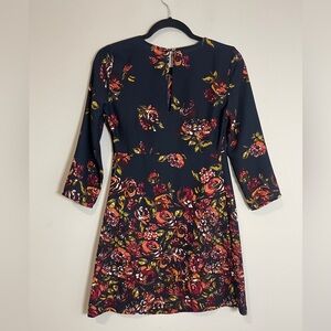 Abercrombie & Fitch Womens Dress Sz XS Black Floral Long Sleeve Mini